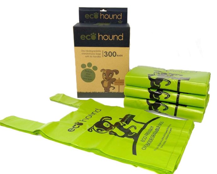 EcoHound Dog Waste Bags Vest Style / Tie Handle 300 Dispenser Box