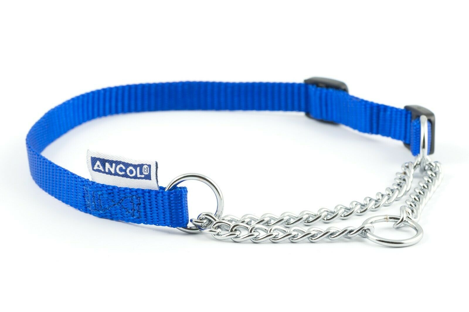 Ancol Half Nylon & Chain Dog Training Collar IJK Pet Supplies