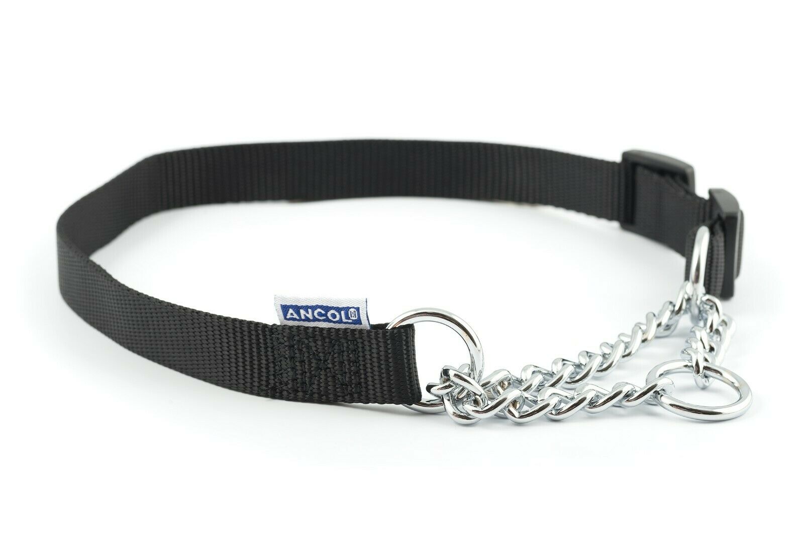 Ancol Half Nylon & Chain Dog Training Collar IJK Pet Supplies
