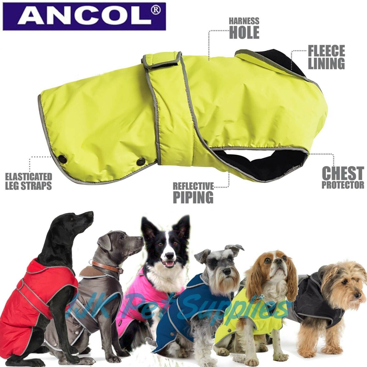 Ancol Muddy Paws Stormguard Dog Coats IJK Pet Supplies