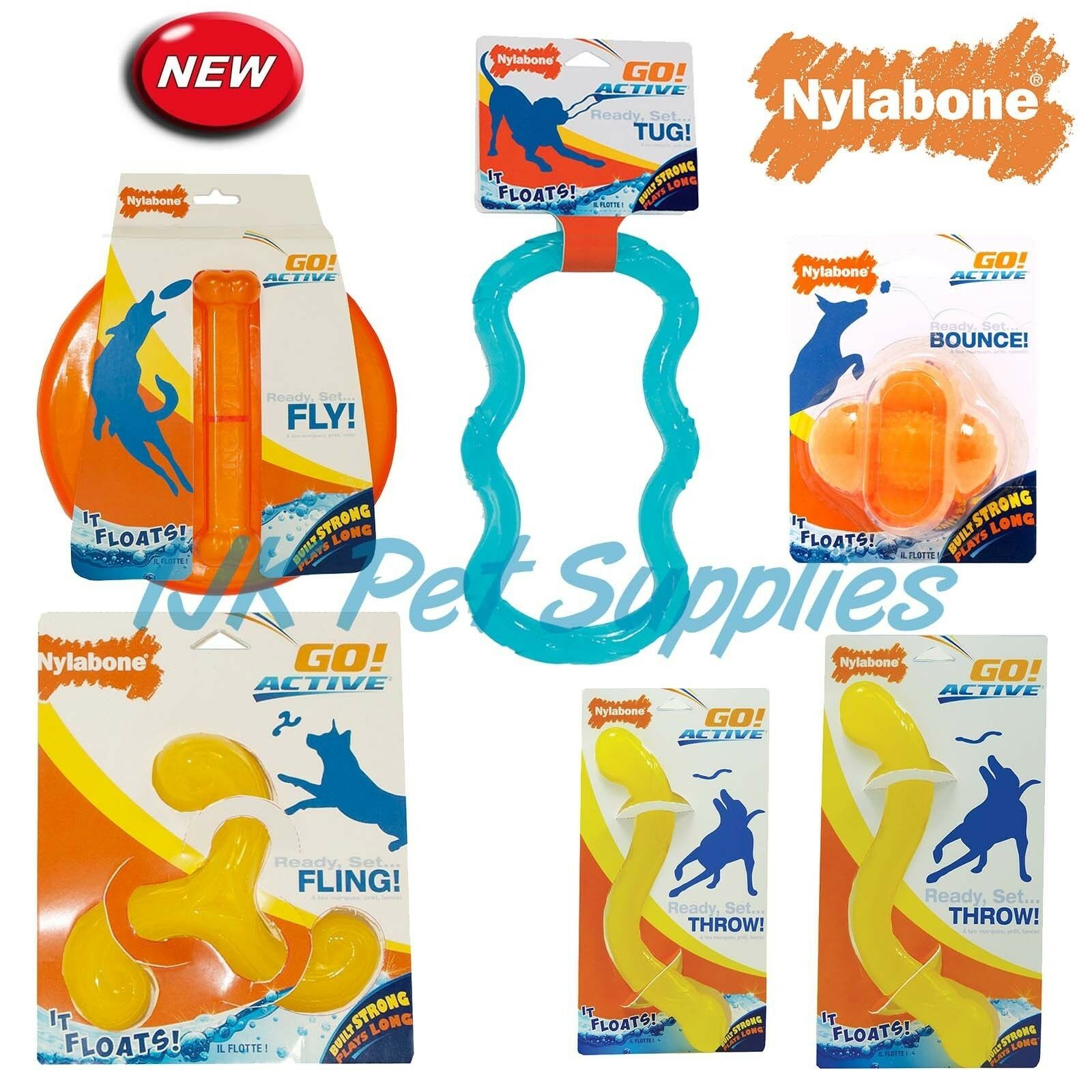 Nylabone Go Active Rubber Interactive Toys IJK Pet Supplies